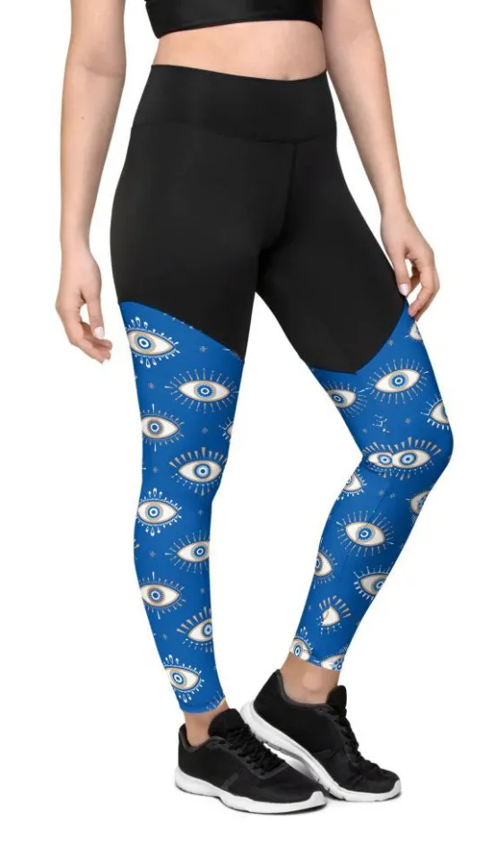 Evil Eye Pattern Compression Leggings