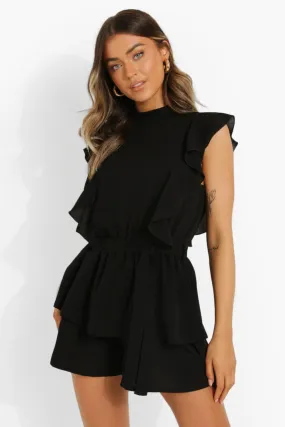 Extreme Ruffle Tie Waist Flippy Romper