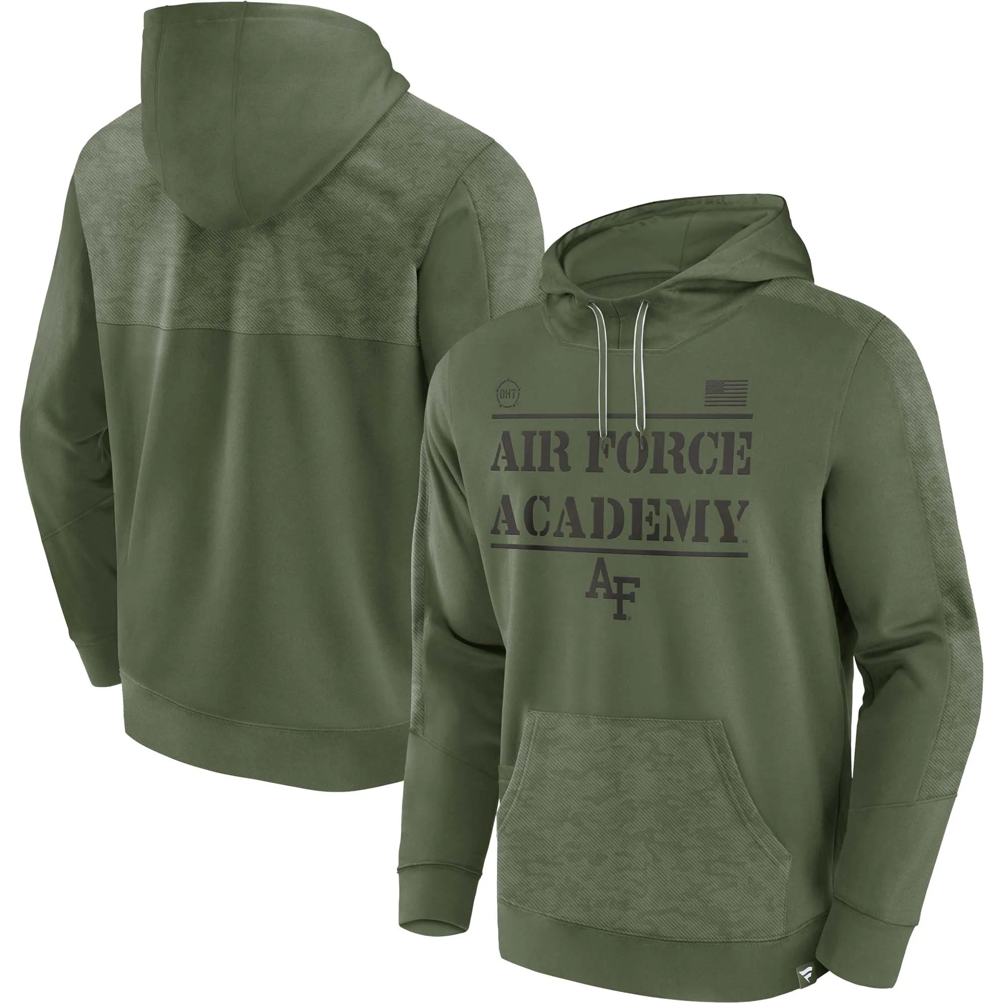 Fanatics Air Force Falcons Olive OHT Military Appreciation Stencil Pullover Hoodie