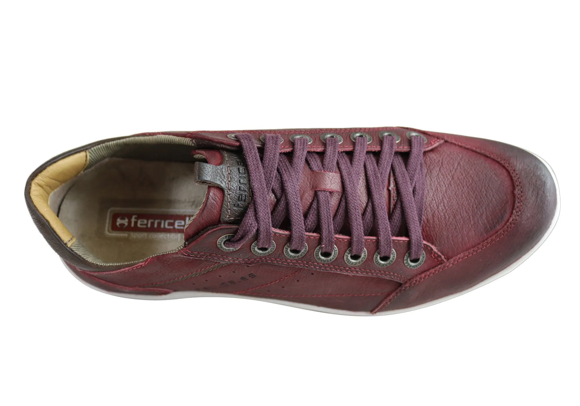 Ferricelli Murphy Mens Leather Lace Up Casual Shoes Made In Brazil