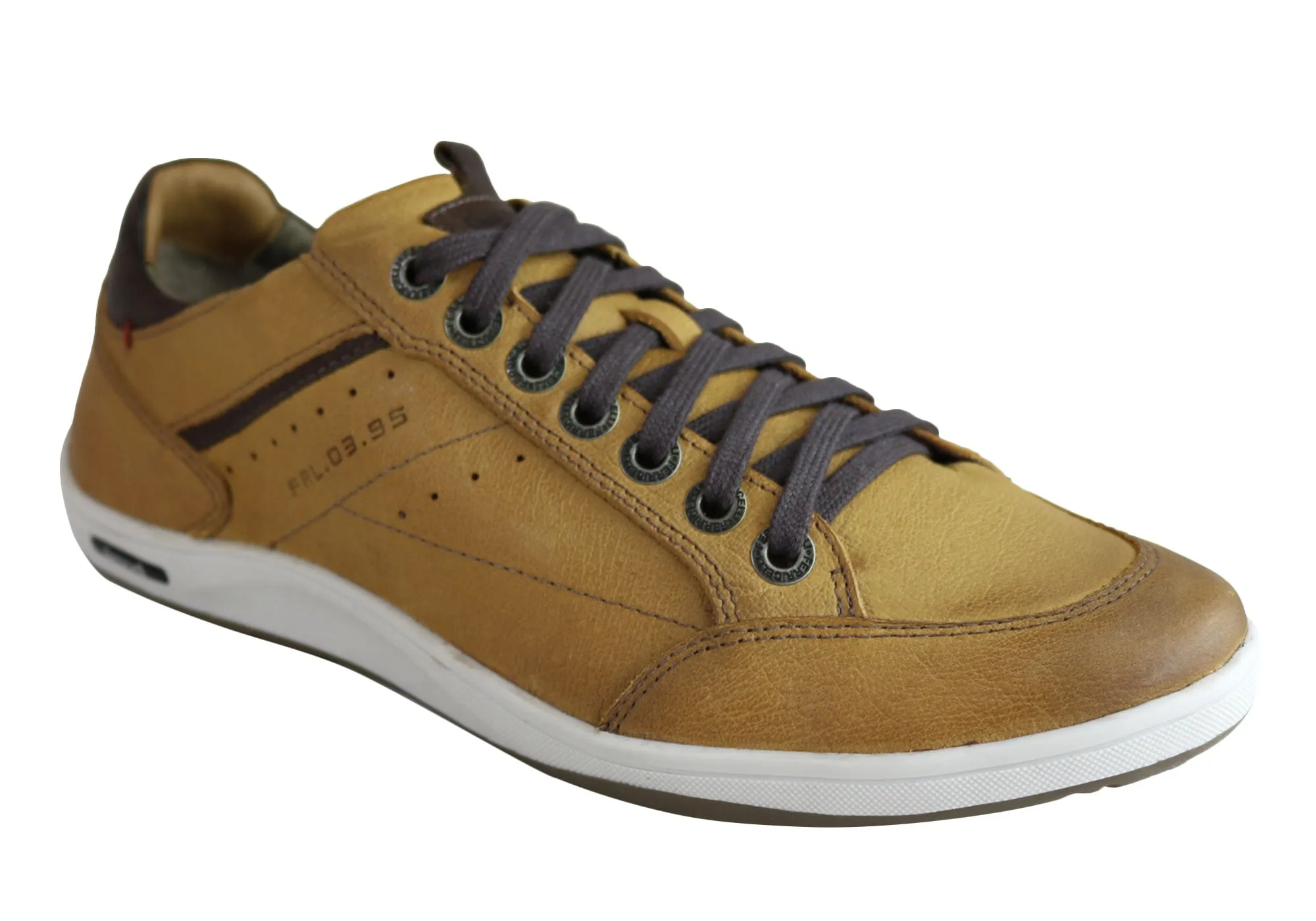 Ferricelli Murphy Mens Leather Lace Up Casual Shoes Made In Brazil