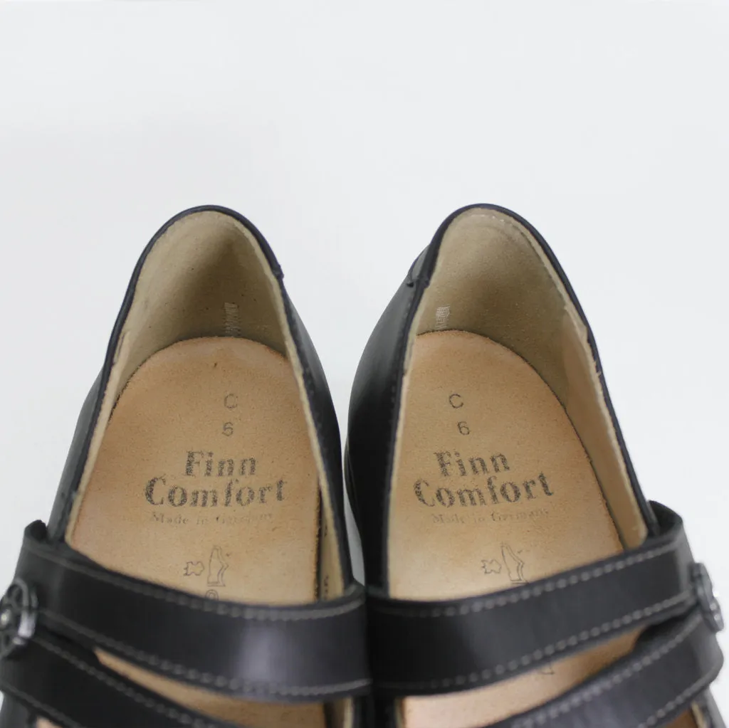 Finn Comfort Vivero 2353 Black Womens Mary Jane Shoes Leather - UK 6