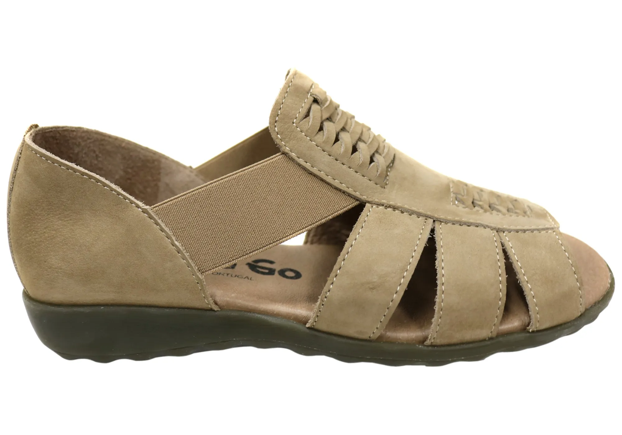 Flex & Go Rozie Womens Comfort Leather Sandals Shoes Made In Portugal