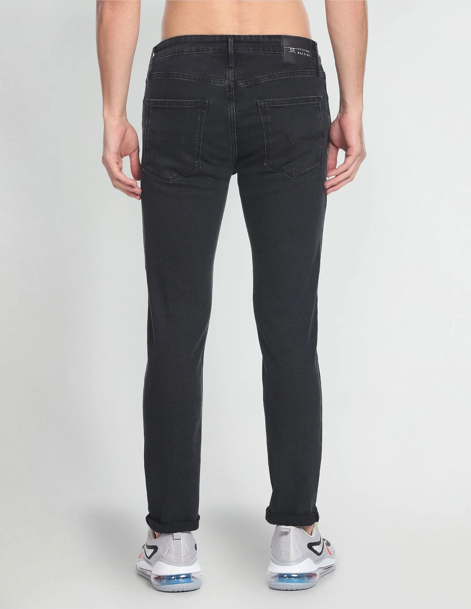 Flying Machine Mid Rise Slash Slim Tapered Jeans