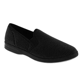 FOAMTREADS MEN'S REGAL BLACK VELOUR CLOSED BACK SLIPPER