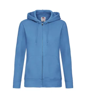 Fruit Of The Loom Ladies Lady-Fit Hooded Sweatshirt Jacket (Azure Blue) - UTBC1372