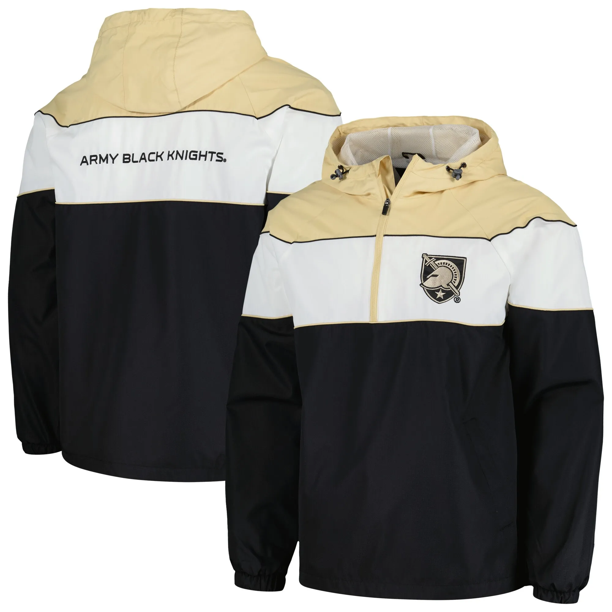 G-III Sports by Carl Banks Army Black Knights Black Center Line Half-Zip Raglan Hoodie Jacket