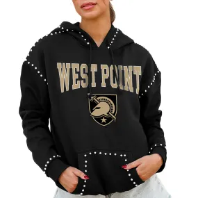 Gameday Couture  Army Black Knights Women's Black Studded Pullover Hoodie