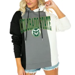 Gameday Couture  Colorado State Rams Women's Black/White Victory Tri-Color Pullover Hoodie