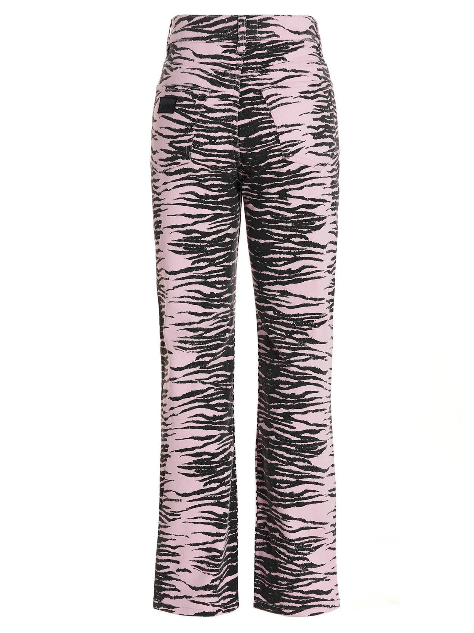 Ganni Tiger Printed Cropped Jeans