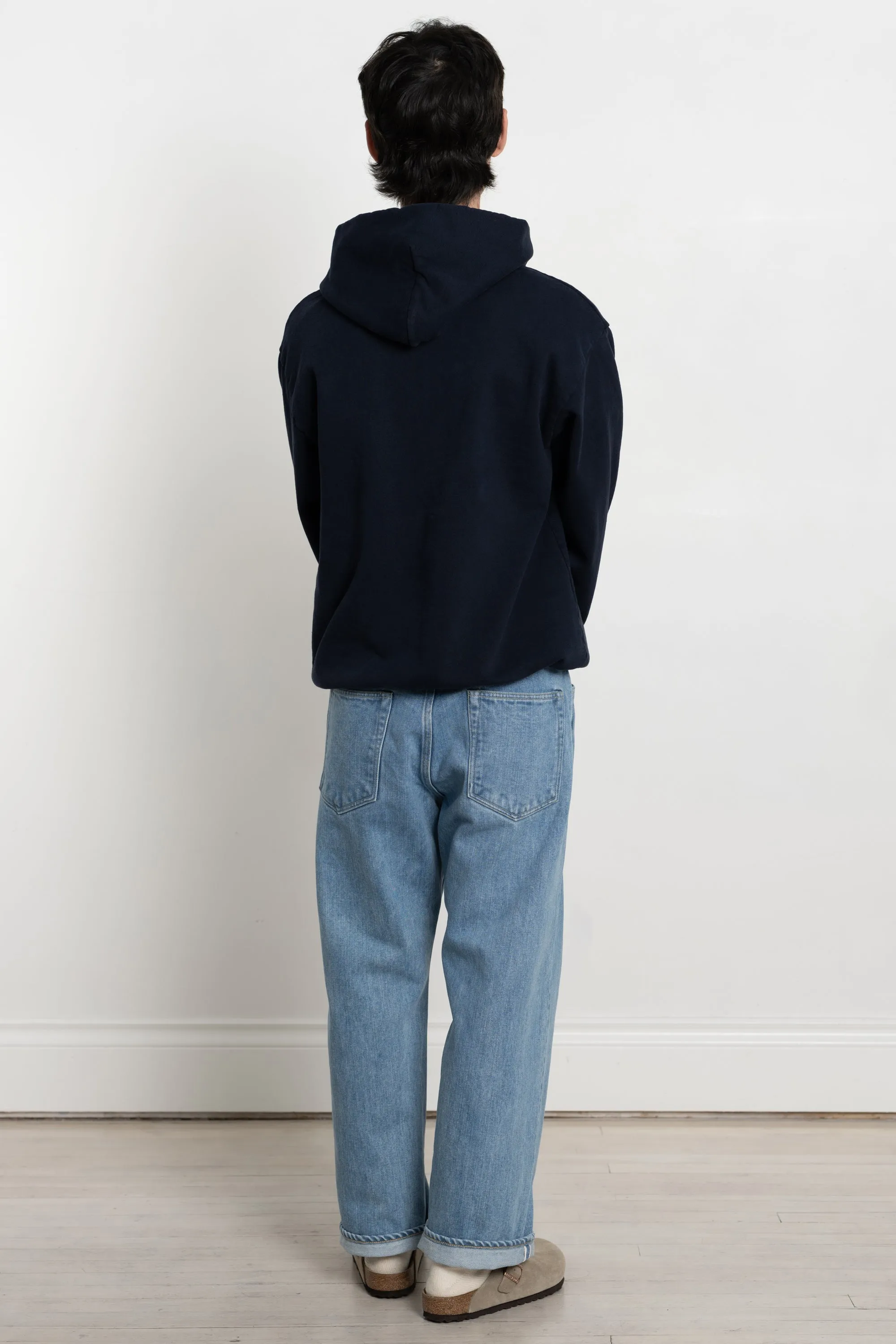 Garment Dyed Heavy Fleece Hooded Sweatshirt Navy