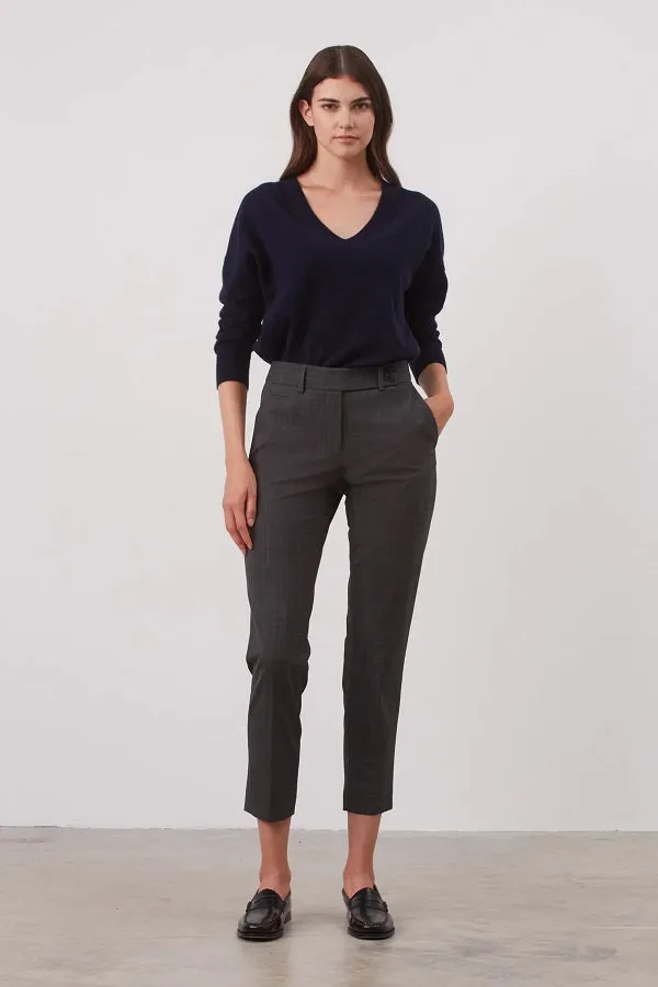 Gerard Darel & PabloELIASS GREY CHECKERED TAILORED CIGARETTE TROUSERS