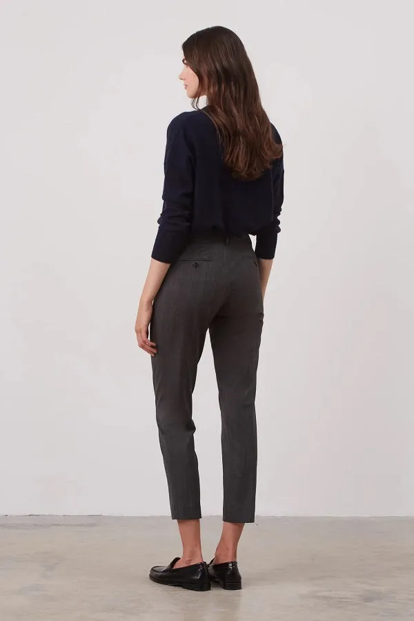 Gerard Darel & PabloELIASS GREY CHECKERED TAILORED CIGARETTE TROUSERS