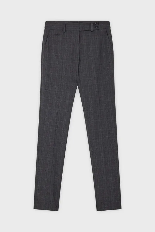 Gerard Darel & PabloELIASS GREY CHECKERED TAILORED CIGARETTE TROUSERS