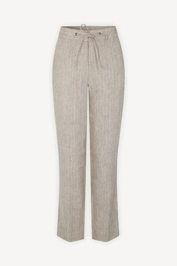 Gerard Darel & PabloEMERY JOGGER-STYLE STRIPED LINEN TROUSERS