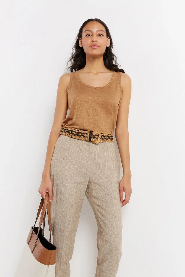 Gerard Darel & PabloEMERY JOGGER-STYLE STRIPED LINEN TROUSERS