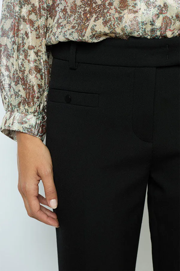 Gerard Darel NESSERYN BLACK 7/8 STRAIGHT TROUSERS