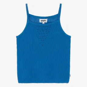 Girls Cobalt Blue Knitted Cotton Vest