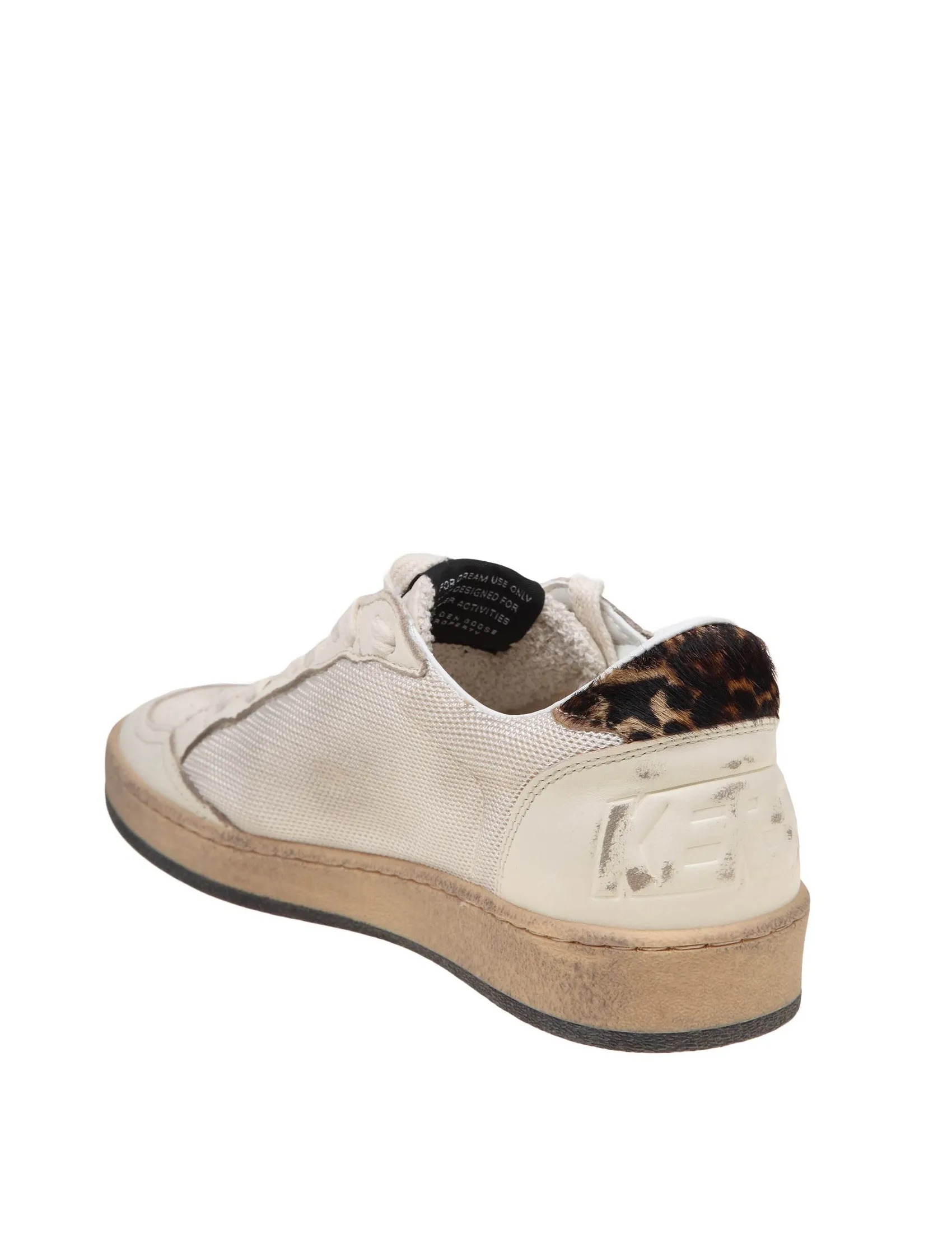 GOLDEN GOOSE BALLSTAR SNEAKERS IN CANVAS AND LEATHER COLOR BEIGE AND BLACK