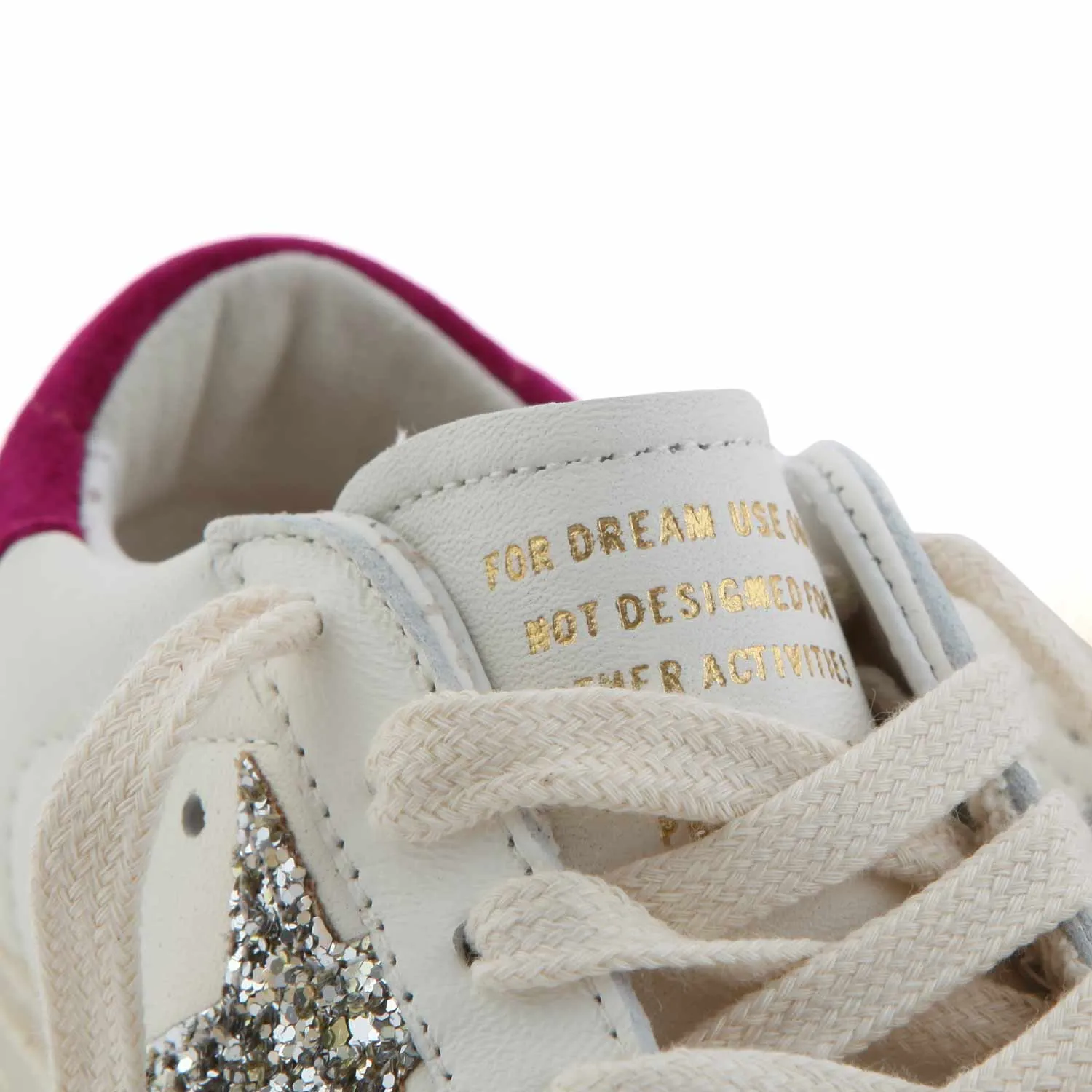 Golden Goose White And Magenta May Sneakers For Little Girls