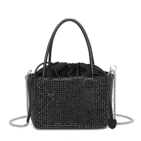 Gyda Rhinestone Handbag in Black