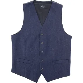 Hackett London Mens Flannel Pinhead Waistcoat in Blue