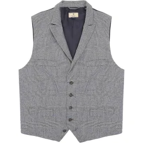 Hackett London Mens Glen Check Single Breasted Waistcoat in Grey/Blue