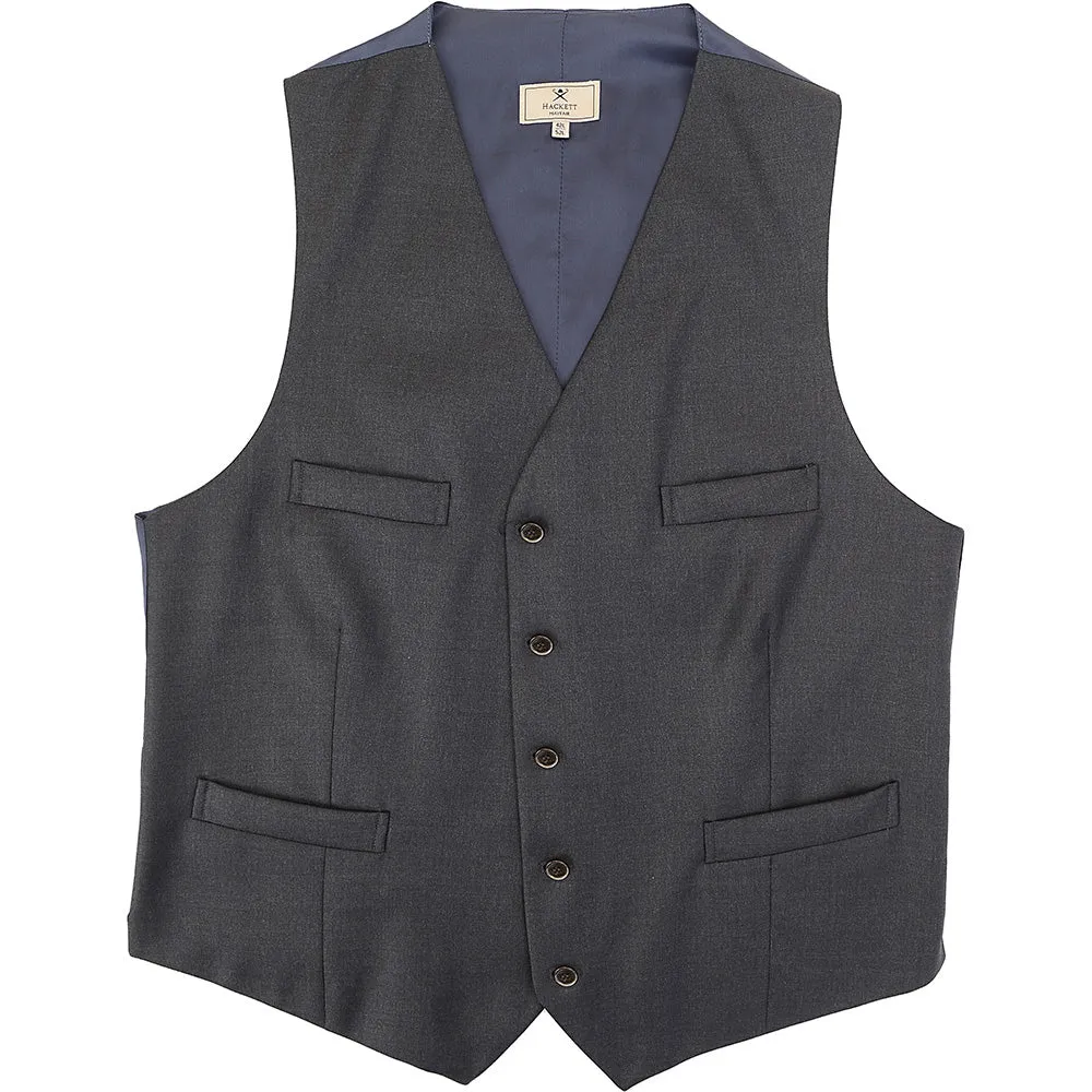 Hackett London Mens Plain Waistcoat in Charcoal