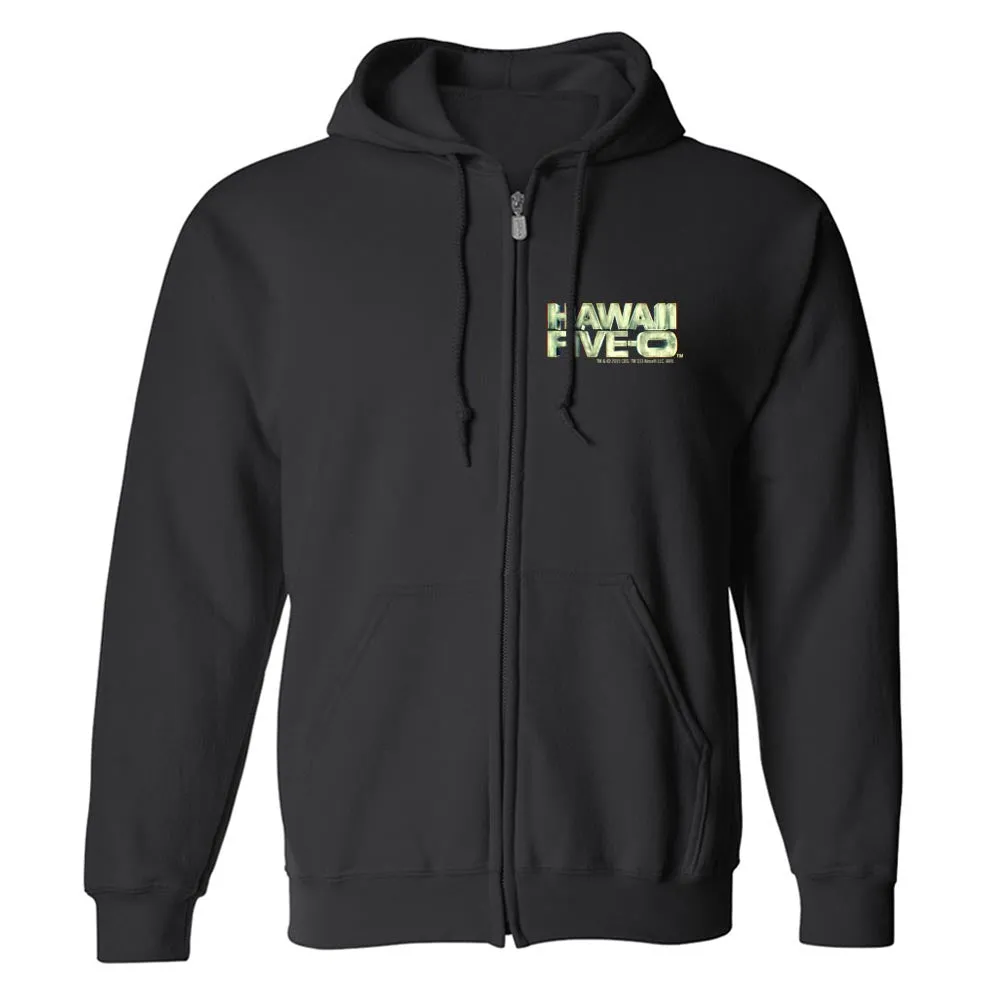 Hawaii Five-0 3D Logo Fleece Zip-Up Hooded Sweatshirt