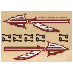 Healy Spear Football Helmet Decals with Tomahawks