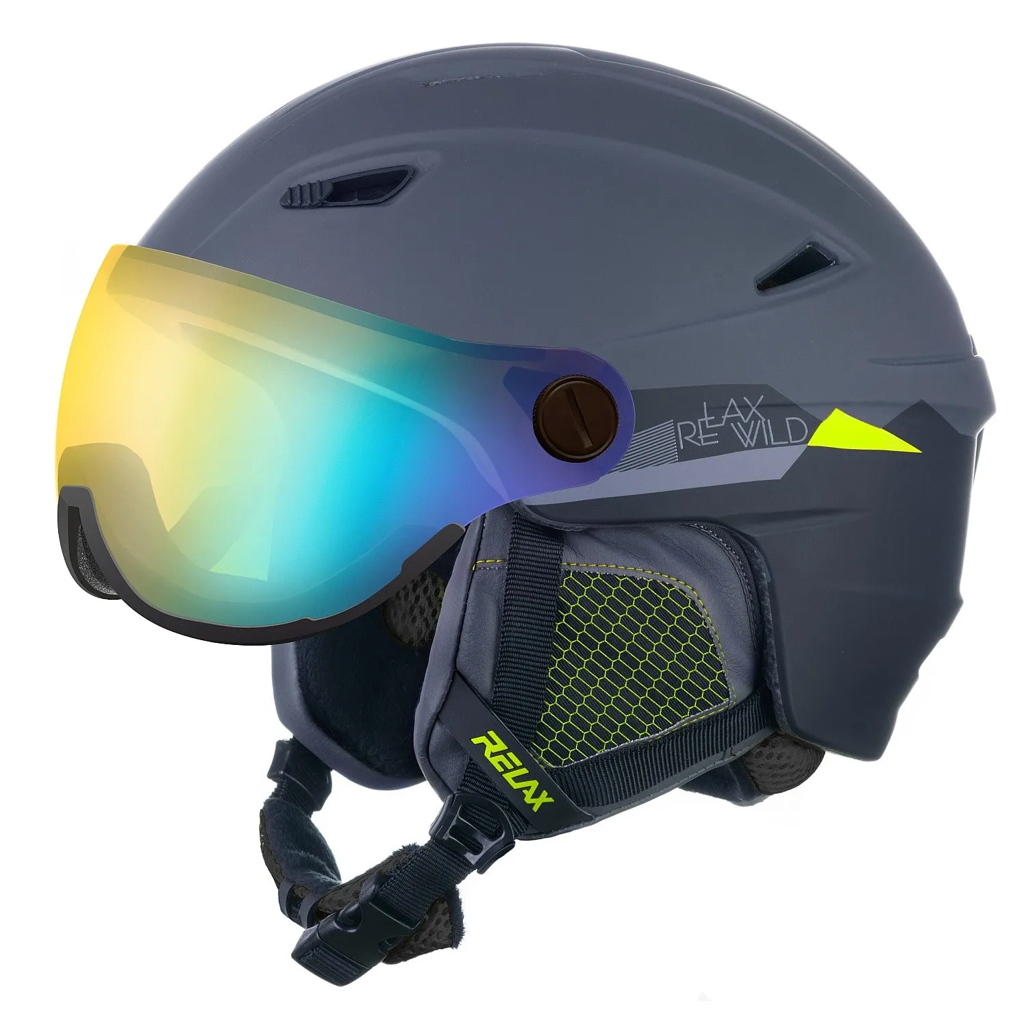 helmet Relax Stealth - RH24Q/Matte Gray/Black/Neon Green