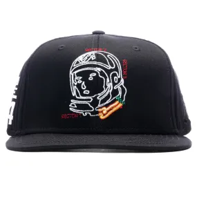 Helmet Track Snapback Hat - Black