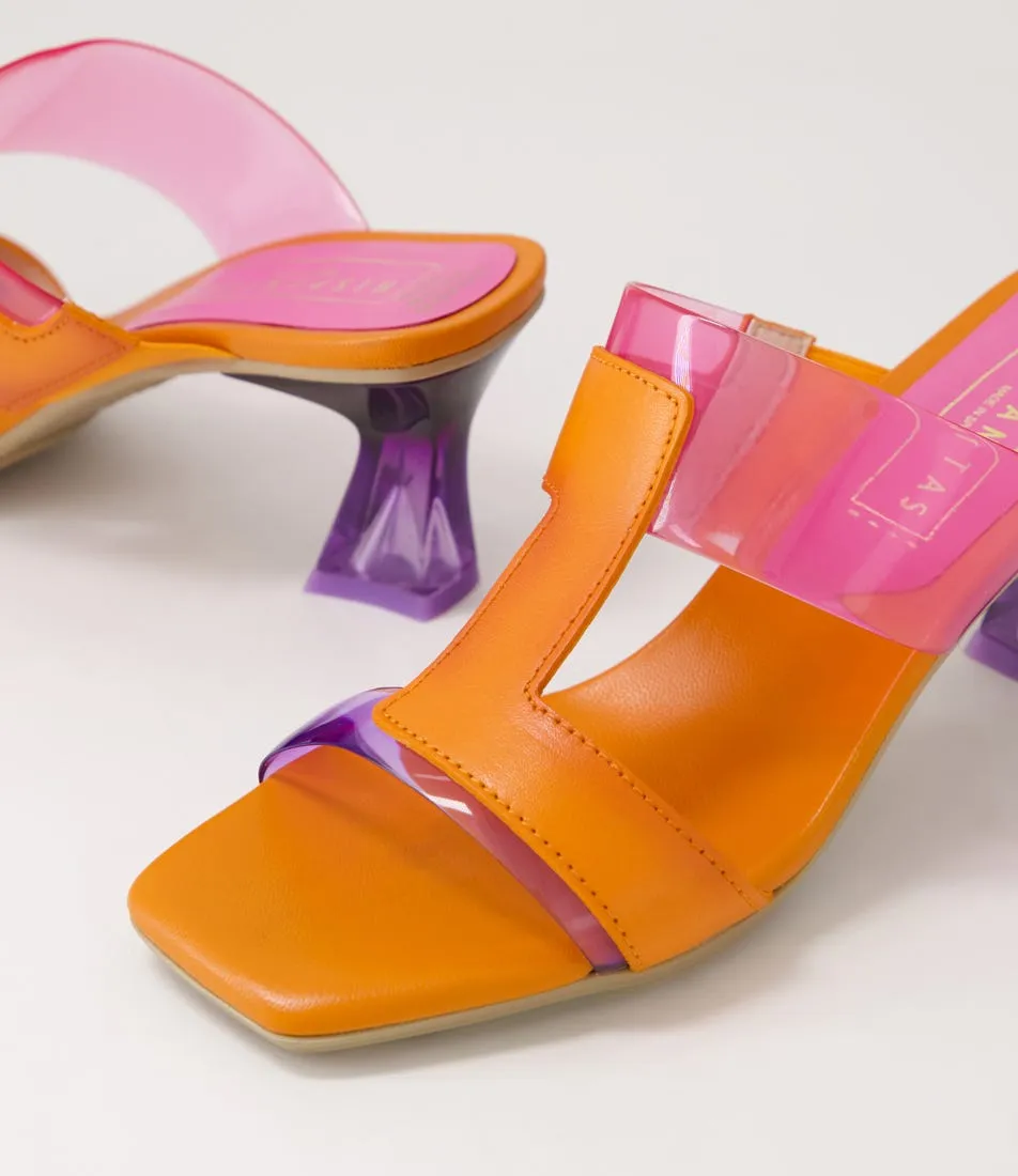 HISPANITAS Greta 98 Papaya Lavanda Pink Vinylite Leather Sandals