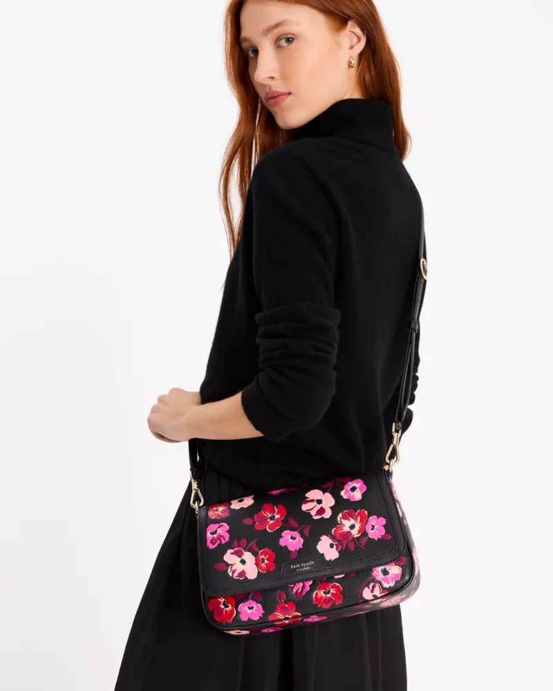 Hudson Fall Poppies Flap Shoulder Bag | Kate Spade GB