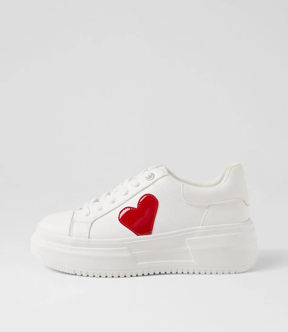 I LOVE BILLY Carino White Red Patent Pu Sneakers