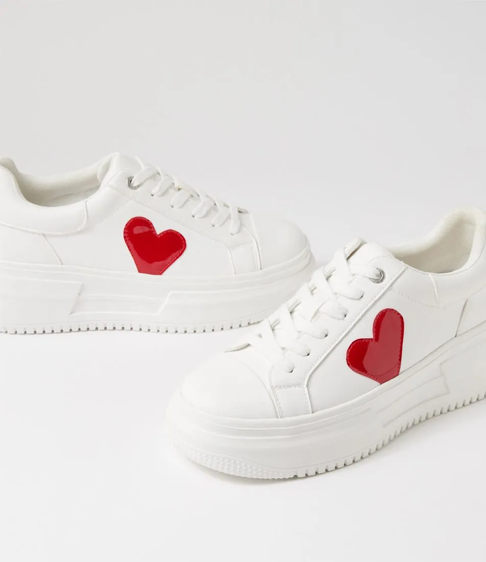 I LOVE BILLY Carino White Red Patent Pu Sneakers