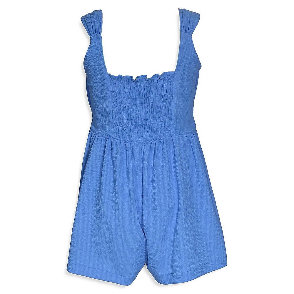 Iris & Ivy Girl's Sleeveless Bow-Front Romper