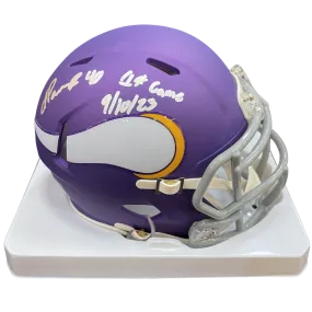 Ivan Pace Jr. Autographed Minnesota Vikings Classic Mini Helmet w/ 1st Game 9/10/23 Inscription