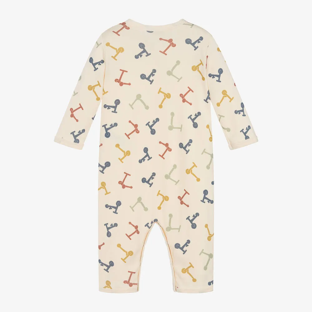 Ivory Organic Cotton Scooter Print Romper