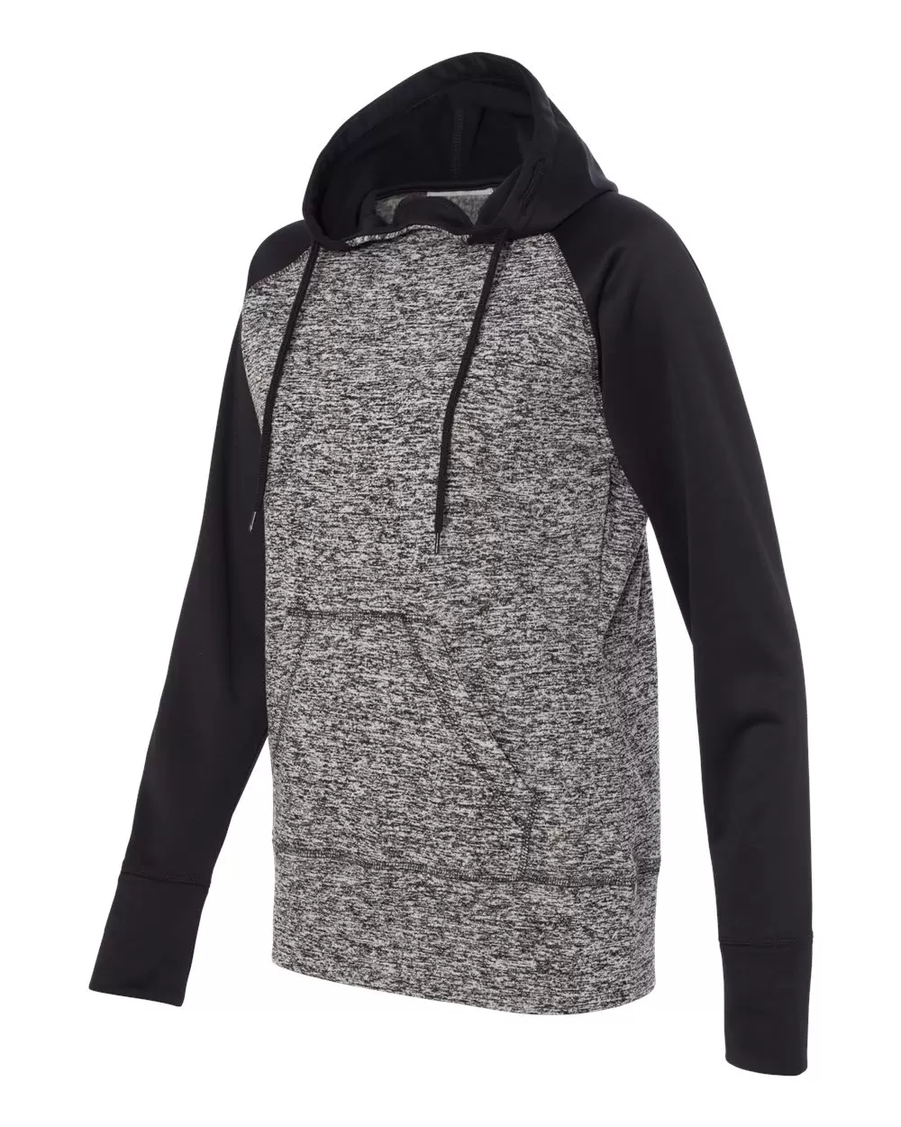 J America 8618 Women's  Colorblock Cosmic Fleece Hooded Pullover Sweatshirt SKU: 8618