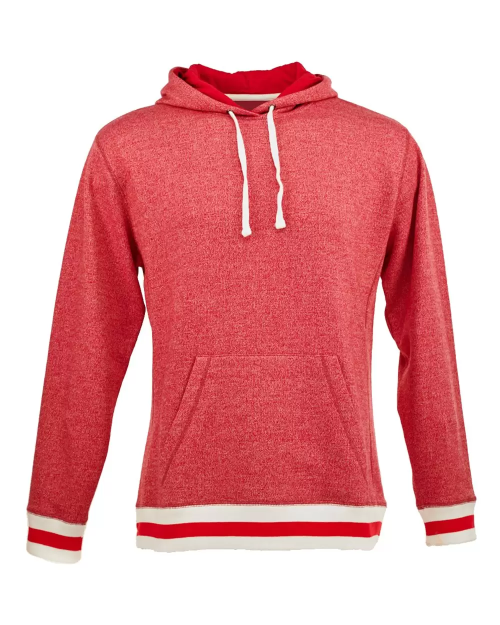 J America 8701 Peppered Fleece Lapover Hooded Pullover SKU: 8701