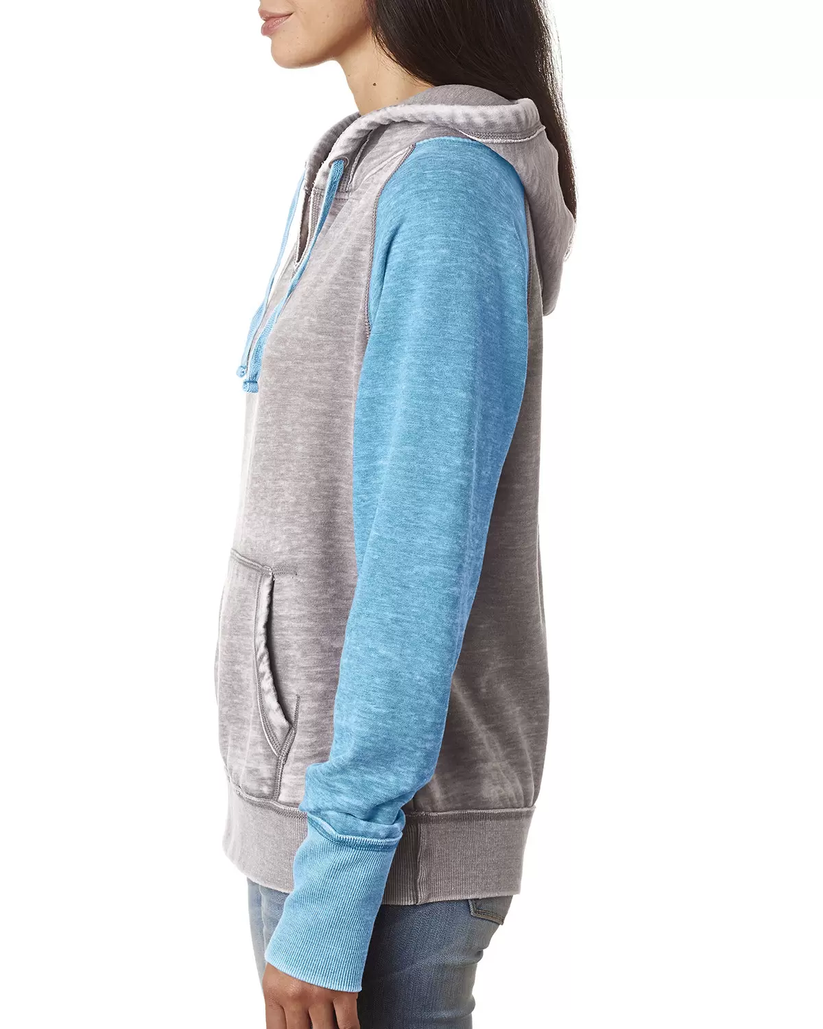 J America 8926 Women's Zen Fleece Raglan Hooded Sweatshirt SKU: 8926