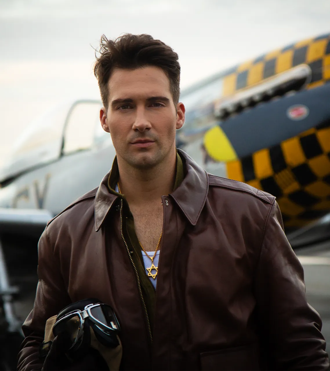 James Maslow Wolf Hound 2022 Brown Leather Jacket