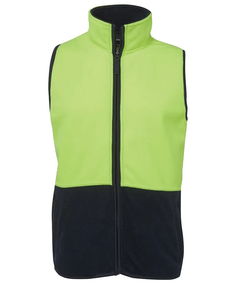 JB's Wear His Vis Polar Fleece Vest - Lime/Navy - 3XL