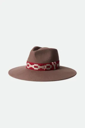 Joanna Felt Hat - Twig/Scarlet Red