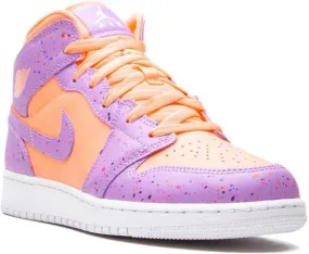 Jordan Kids Air Jordan 1 Mid SE Orange Pulse Atomic Violet sneakers Pink