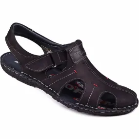 Kampol Men's leather sandals 218 / 61KAM black