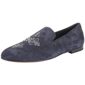 Kardinale Fernando PensatoEmbroidered Navy Suede Tux Slipper