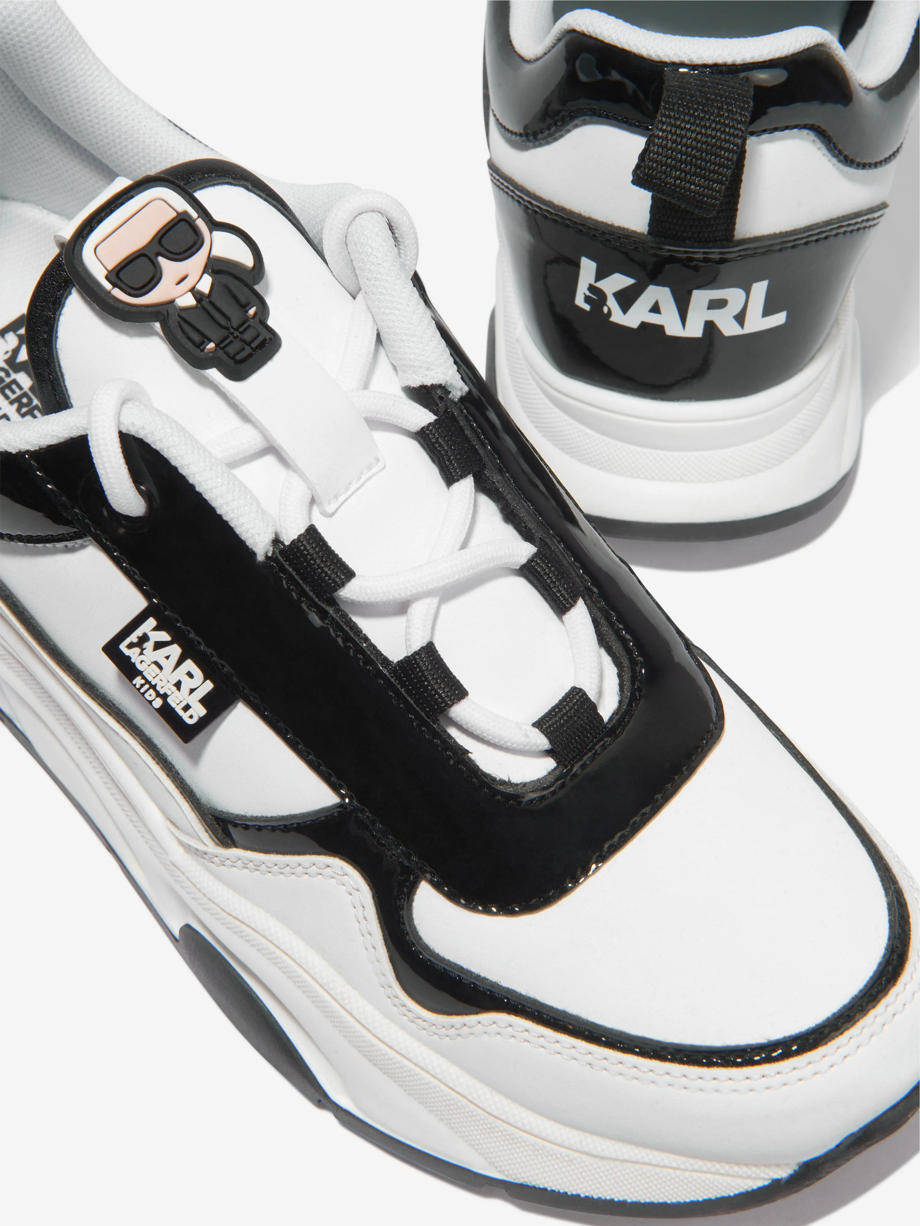 Karl Lagerfeld Girls Faux Leather Logo Trainers