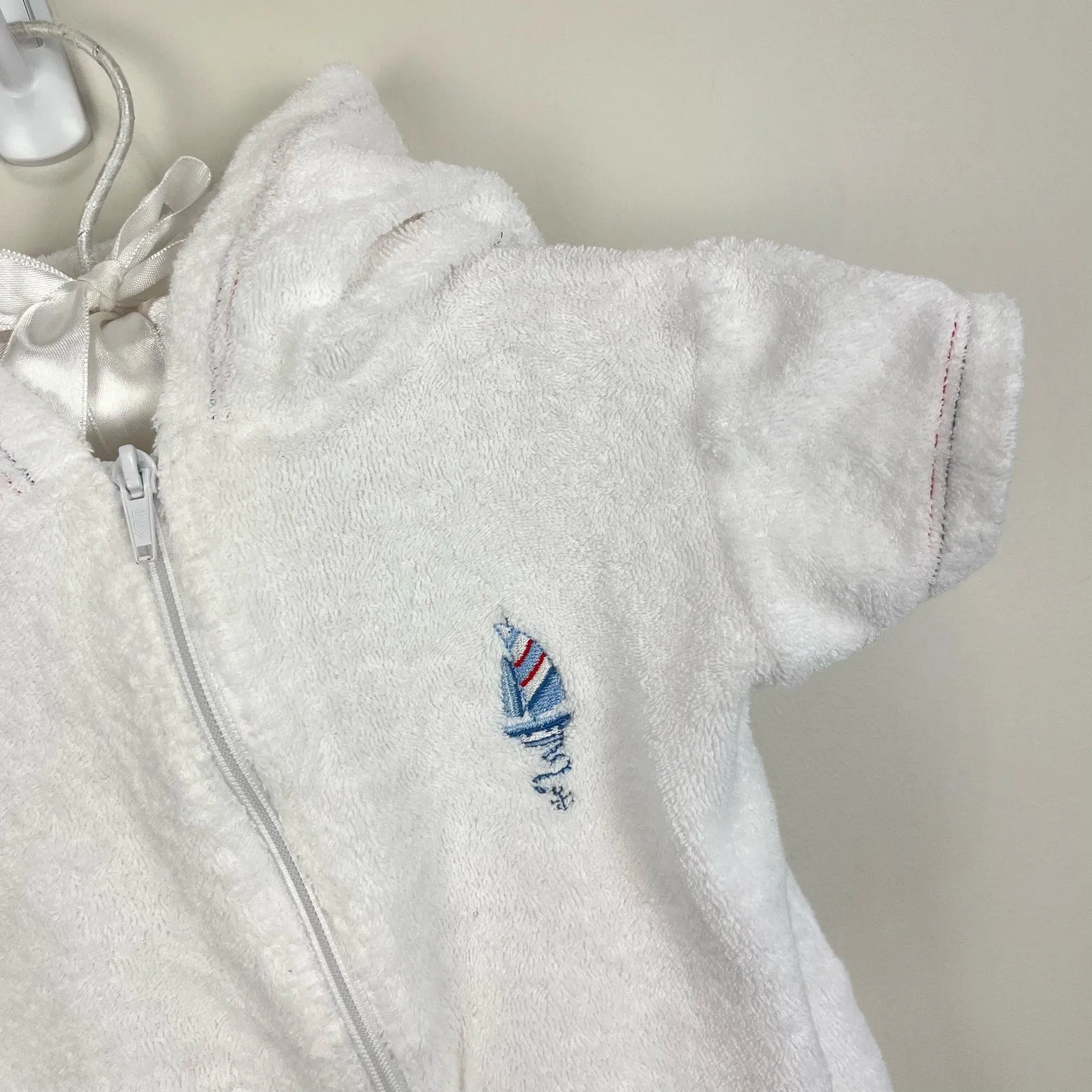 Kissy Kissy Sailboat Hooded Cover Up Romper 9 Months